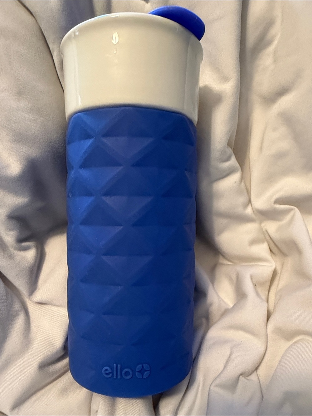 Ello Ogden purple Blue Silicone-Grip Ceramic Travel Mug 16oz